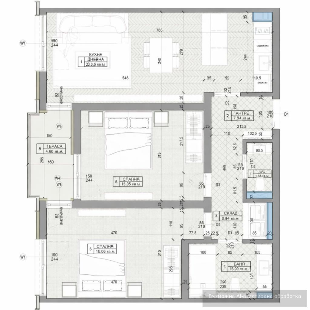 За продажба в Бургас тристаен Хоризонт ID 2113666