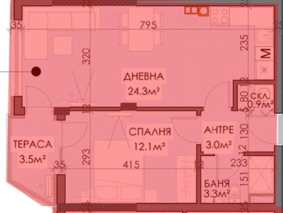 Двустаен апартамент в новострояща сграда , кв. Мадика