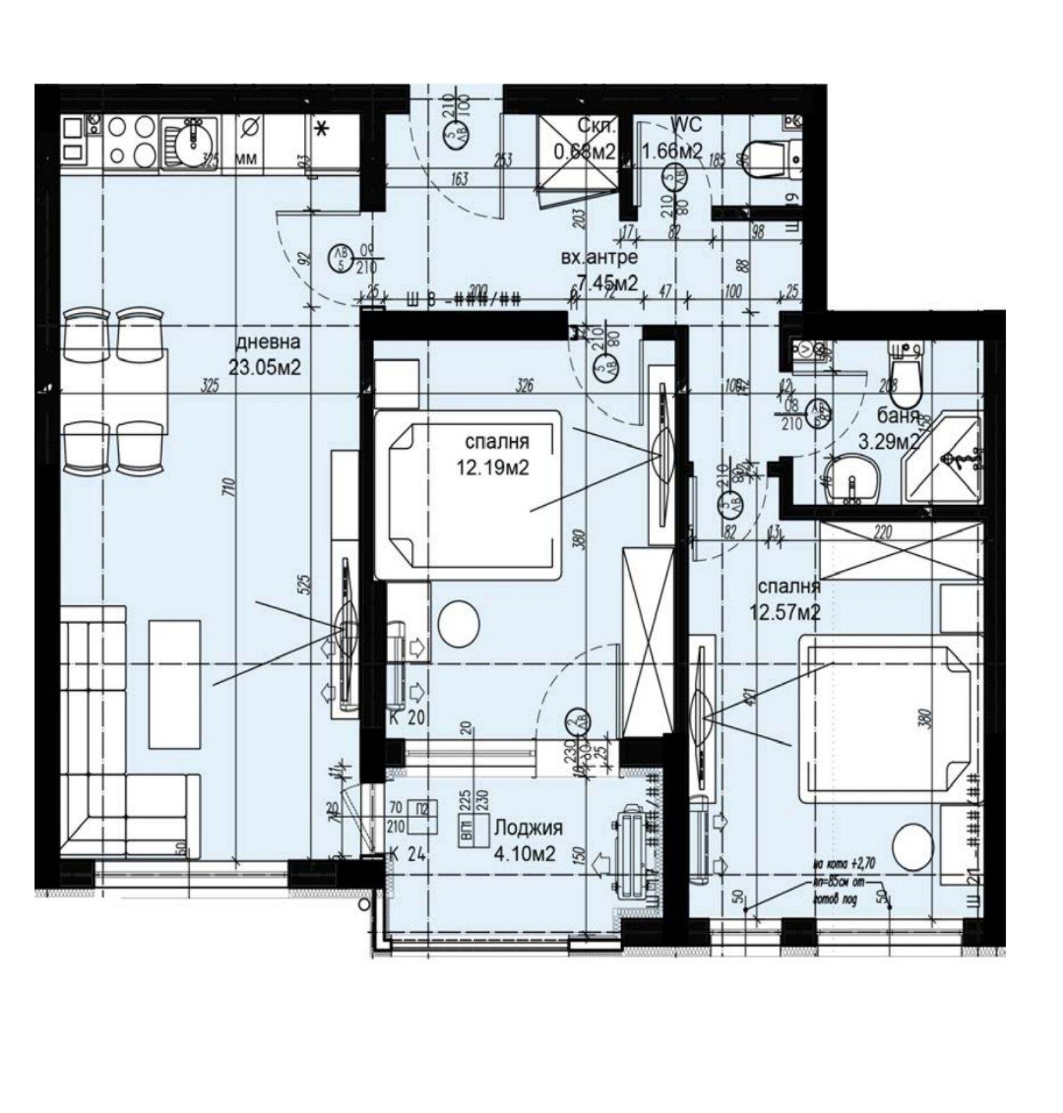 For sale in Plovdiv two-bedroom apartment Hristo Smirnenski ID 2117919